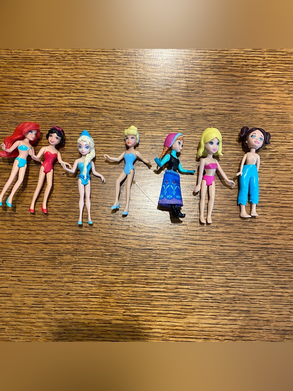 Disney Princess Polly Pocket Doll Lot Ariel Elsa Anna 7 Dolls